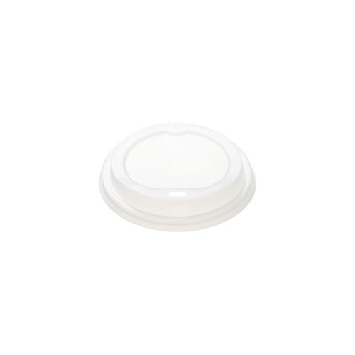 PackBio 50 Deckel für Kaffeebecher C-PLA rund Ø9cm 2 cm weiss