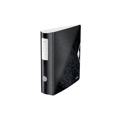 LEITZ Ordner WOW Activ A4, 82mm Rücken, schwarz. Brillante WOW Farben. 180° Ordner Präzisionsmechanik. Austauschbares Rückenschild. Maße: 318 x 312 mm. Image