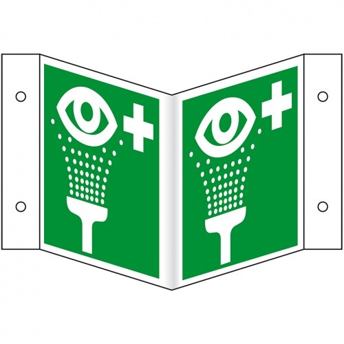 Schild I Rettungs-Nasenschild Augenspüleinrichtung, Kunststoff, 200x200mm, ASR A1.3, DIN EN ISO 7010 E011 Image