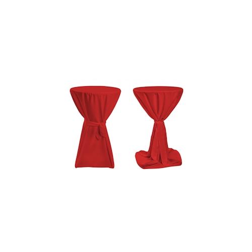 TexDeko Stehtischhussen Premium mit Schleifenband Ø 90cm Rot waschbar bis 40°, pflegeleicht, blickdicht