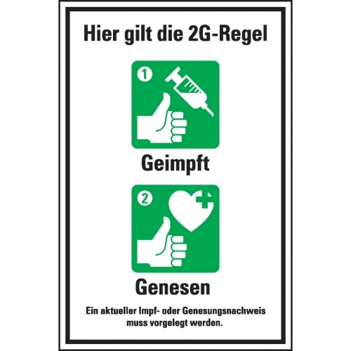 Aufkleber, Hinweisschild Hier gilt die 2G-Regel, Folie, selbstklebend, 200x300mm Image