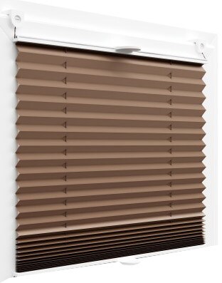Plissee Faltrollo inkl. Klemmträger mocca 35x200 cm Jalousie Image