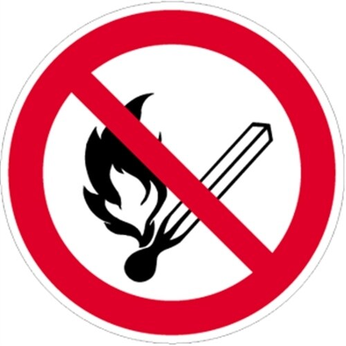 Aufkleber Feuer, offenes Licht und Rauchen verboten ISO 7010, Folie, Ø 400 mm Image