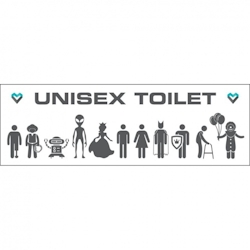 Dreifke® Aufkleber | Toilette Unisex, Folie, selbstklebend, 200x65mm Image