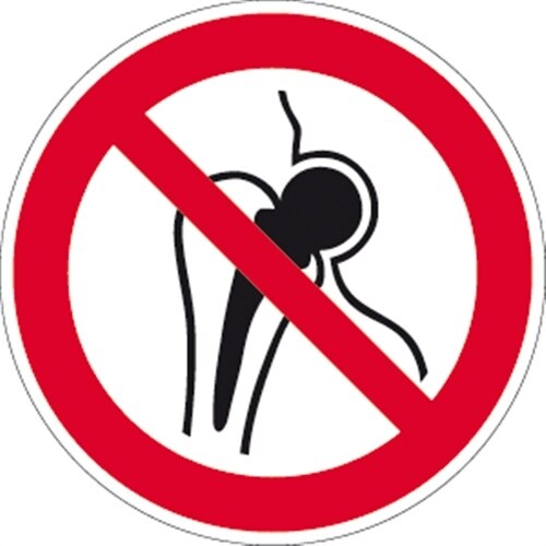 Aufkleber Kein Zutritt für Personen mit Implantaten aus Metall ISO 7010, Folie, Ø 200 mm Image