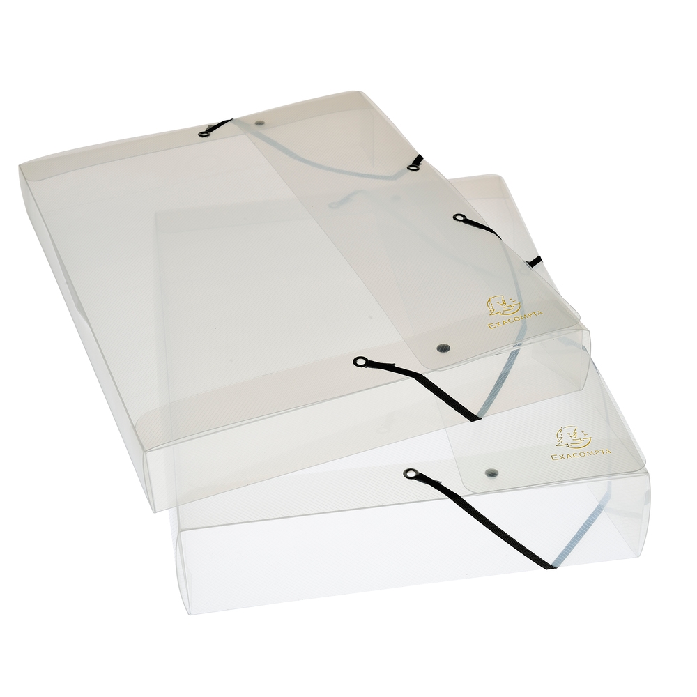 Exacompta Archivbox aus PP 700µ, Rücken 25mm, 25x33 cm für DIN A4 - Crystal Image