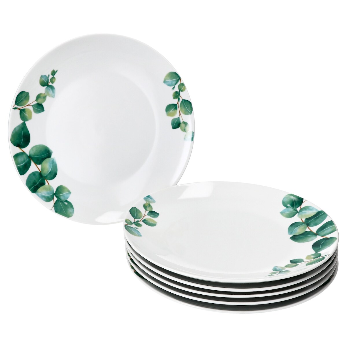 6er Set Eukalyptus Speiseteller 26,8cm aus Porzellan Image