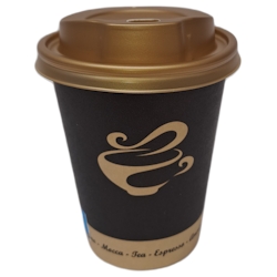 200 Coffee to Go Pappbecher Golden Cup 8oz 225ml mit Deckel gold