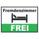 Fremdenzimmer FREI Schild Zimmer Frei Hotel Pension Motel A4 Rückseite selbstklebend