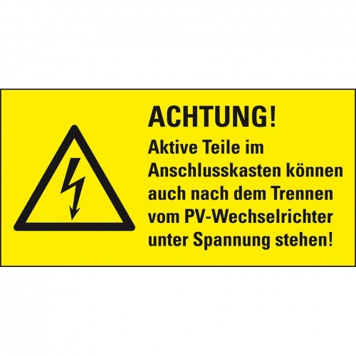 Aufkleber I Warn-Kombischild Achtung! Aktive Teile können..., RoHS konform, Folie, 74x37mm, ASR A1.3, DIN EN ISO 7010 W012 Image