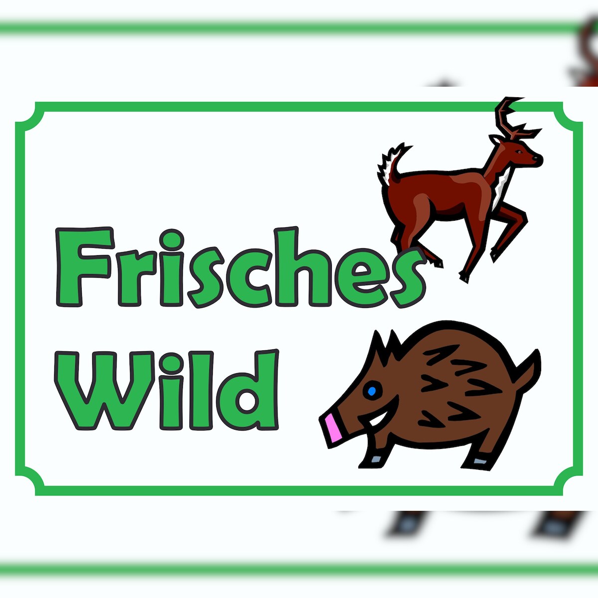 Verkaufsschild Schild Frisches Wild A5 (148x210mm) Image