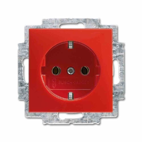 Busch-Jaeger Busch-balance SI Steckdose, 1f, rot, glänzend, Unterputz, horizontal/vertikal, IP20, Zentralplatte Image
