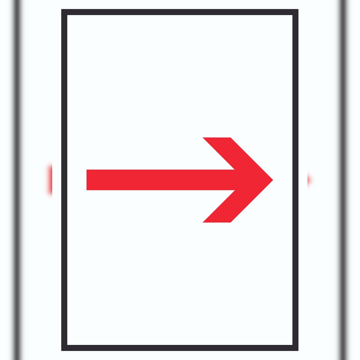 Richtungspfeil rechts Schild hochkant rot weiss schwarz Pfeil A5 (148x210mm) Image