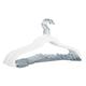 SVITA 10er Set Kleiderbügel Hosenbügel mit Clips und Samt-Bezug Weiß
