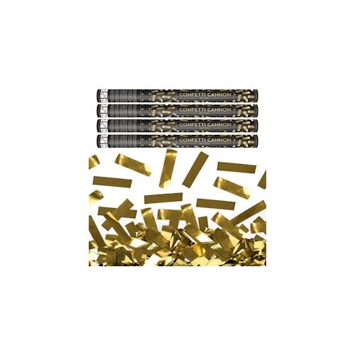 4 Konfettikanonen gold metallic 60 cm
