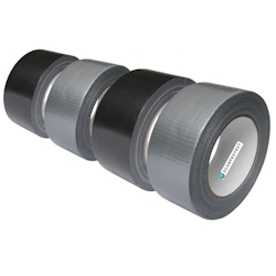 4x stark klebendes und hochflexibles Gewebeklebeband 2x silbergrau 2x schwarz auf Rolle 48 mm x 50 Image