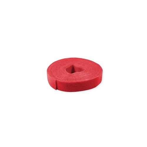 VALUE Klettband auf Rolle, 10mm, rot, 25 m