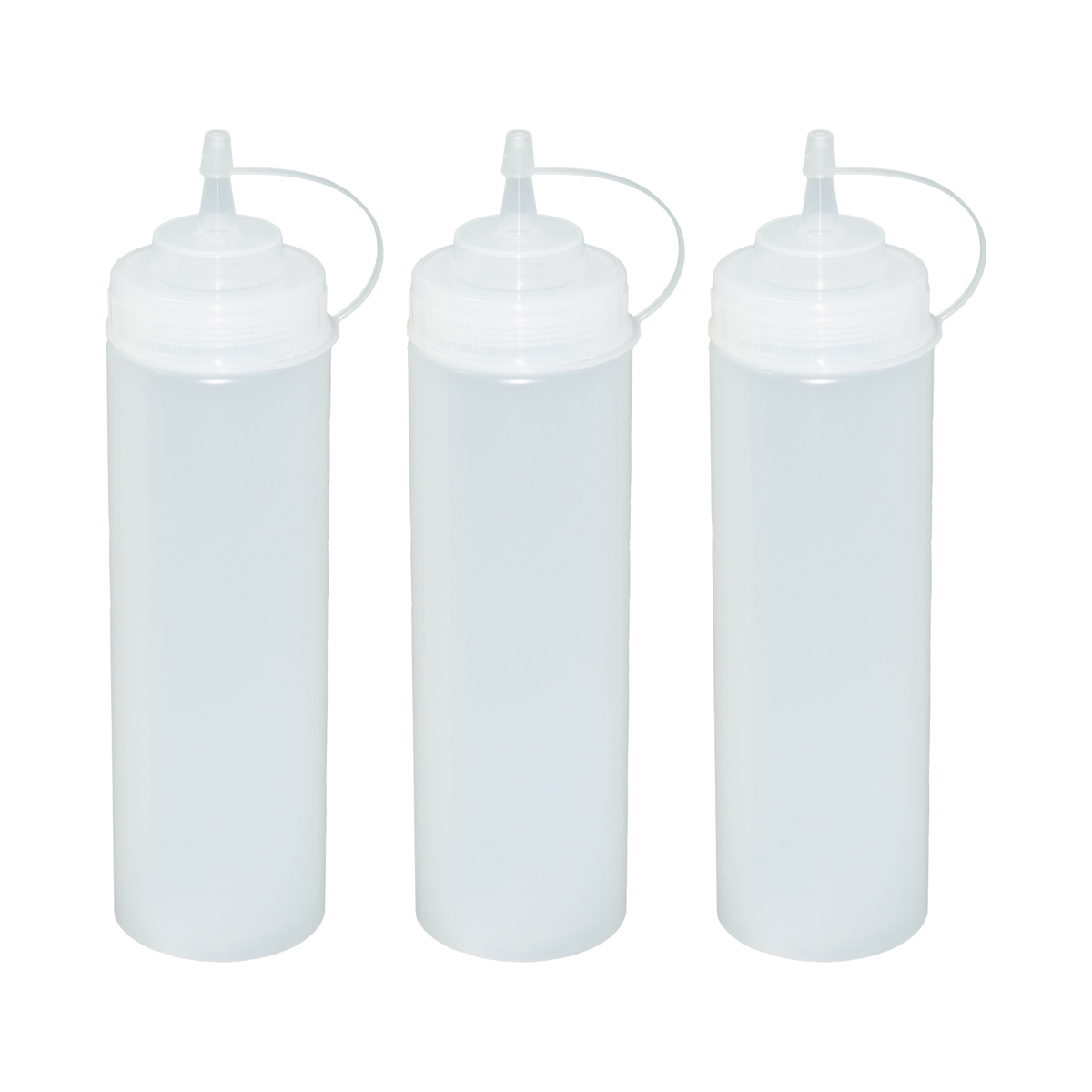 GVK ECO 3 Stück transparente Quetschflaschen 0,76 Liter Dosierflasche Spenderflasche Dressingflasche Image