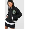 Hooded Nyc Varsity Bomber Jacket