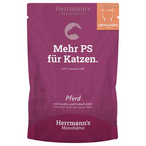 20x 100g Herrmann's Selection Pferd mit Bio-Karotte & Bio-Kokosflocken Katzenfutter nass