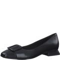 MARCO TOZZI Damen Ballerinas aus Leder mit Blockabsatz, Schwarz (Black), 42