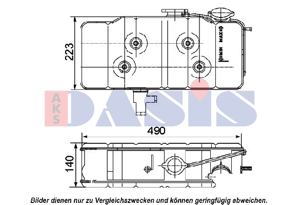AKS DASIS Ausgleichsbehälter, Kühlmittel 401020N Universal für IVECO 42107120 42041318 Image