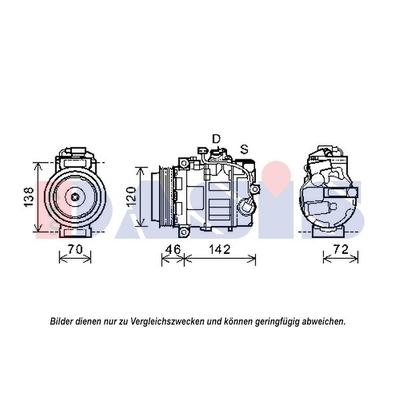 AKS DASIS Kompressor, Klimaanlage 12V für PORSCHE 9A112601105 9A112601102 852604N