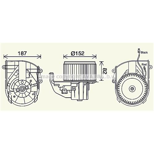 AVA QUALITY COOLING Innenraumgebläse Ø152mm 152mm für PEUGEOT CITROËN 6441T4 6441P8 6441T9 PE8414