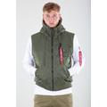 Blouson ALPHA INDUSTRIES "ALPHA Men - Vests Hooded MA-1 Vest" Gr. M, grün (sage, green) Herren Jacken Übergangsjacken