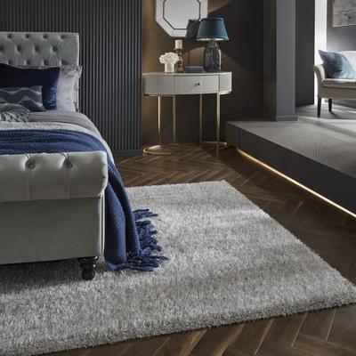 Hochflor-Teppich FLAIR RUGS "Velvet", grau, B:120cm H:40mm L:170cm, Kunstfaser, Teppiche Image