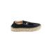 J/Slides Flats: Espadrille Platform Casual Black Print Shoes - Women's Size 8 1/2 - Round Toe