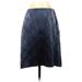 Anne Klein Silk Skirt: Blue Brocade Bottoms - Women's Size 8