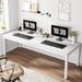 Ebern Designs Pallas 78.74" Extra Long Double Computer Desk for Workstation Wood/Metal in White | 29.52 H x 78.74 W x 27.55 D in | Wayfair