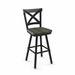 Union Rustic Kirsten Solid Wood Seat Swivel Counter & Bar Stool Wood/Metal in Gray/Black | Counter Stool (25.3" Seat Height) | Wayfair
