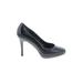 Ann Taylor Heels: Slip-on Stilleto Cocktail Party Black Solid Shoes - Women's Size 7 - Round Toe