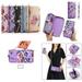 K-Lion for iPhone 7 / 8 / SE 2022 & 2020 Wallet Case with Hand Strap Premium Zipper Leather Card Holder Detachable Wallet Handbag Magnetic Case RFID Blocking Multi-Functional Full Body Cover Purple