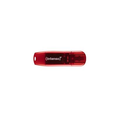 Intenso Rainbow Line - 128 GB - USB Typ-A - 2.0 - 28 MB/s - Kappe - Rot - Transparent