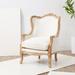 Safavieh Couture High Line Collection Fallon Oak Natural Linen Wing Chair - 34" W x 34" D x 40" H