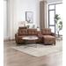 88.98" L-shaped Sectional Sofa w/ Reversible Chaise Lounge, Tufted Sleeper Sofa with Cup Holder for Living Room, Coffee