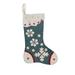 Handmade Wool Felt Stocking with Appliqued Snowflakes - 18.5"L x 7.8"W x 0.5"H