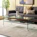 SAFAVIEH Home Collection Brioni Tempered Glass Coffee Table - 47" W x 24" D x 17" H