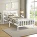 Twin Size Wood Platform Bed Frame, Panel Bed Mattress Foundation Sleigh Bed with Headboard/Footboard/Wood Slat Support