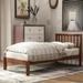 Twin Size Wood Platform Bed with Headboard/Wood Slat Support, No Box Spring Needed/Easy Assembly for Kids Teens Bedroom, Walnut