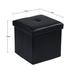 2 PC Storage Folding Ottoman, Storage Footrest Stool, Faux Leather Storage Bench Cube with Padded Seat for Small Space