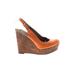 Sam Edelman Wedges: Pumps Platform Boho Chic Orange Print Shoes - Women's Size 6 1/2 - Round Toe