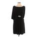 Scarlett Nite Casual Dress - Mini Boatneck Short sleeves: Black Print Dresses - Women's Size 10