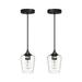 Set of 2 Matte Black Pendant Light Fixtures Industrial Black Hanging Lights with Wine Glass Vintage Edison Matte Black Hanging Pendant Lighting (Bulb Excluded )