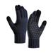 Tooayk Workout Gloves Men Gloves Winter Reinforced Knitted Wool Cycling Screen Gloves Work Gloves Fingerless Gloves Navy