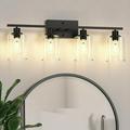 4 Light Bathroom Light Fixture Vanity Lights Over Mirror Industrial Wall Mounted Mirror Wall Lights with Glass Cover