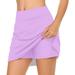 MSJUHEG Skirts For Women Purple Dress Womens Casual Solid Tennis Skirt Yoga Sport Active Skirt Shorts Skirt Women S Skirts Purple S